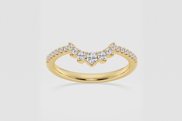 Natural Diamond | 1/4 ctw Round Graduated Crown Stackable Ring