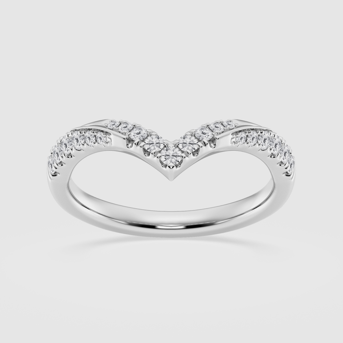 Natural Diamond | 1/4 ctw Round Ribbon Curve Stackable Ring