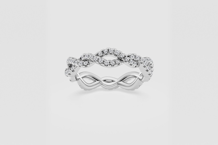 Natural Diamond | 1/2 ctw Round Petite Intertwined Eternity Band