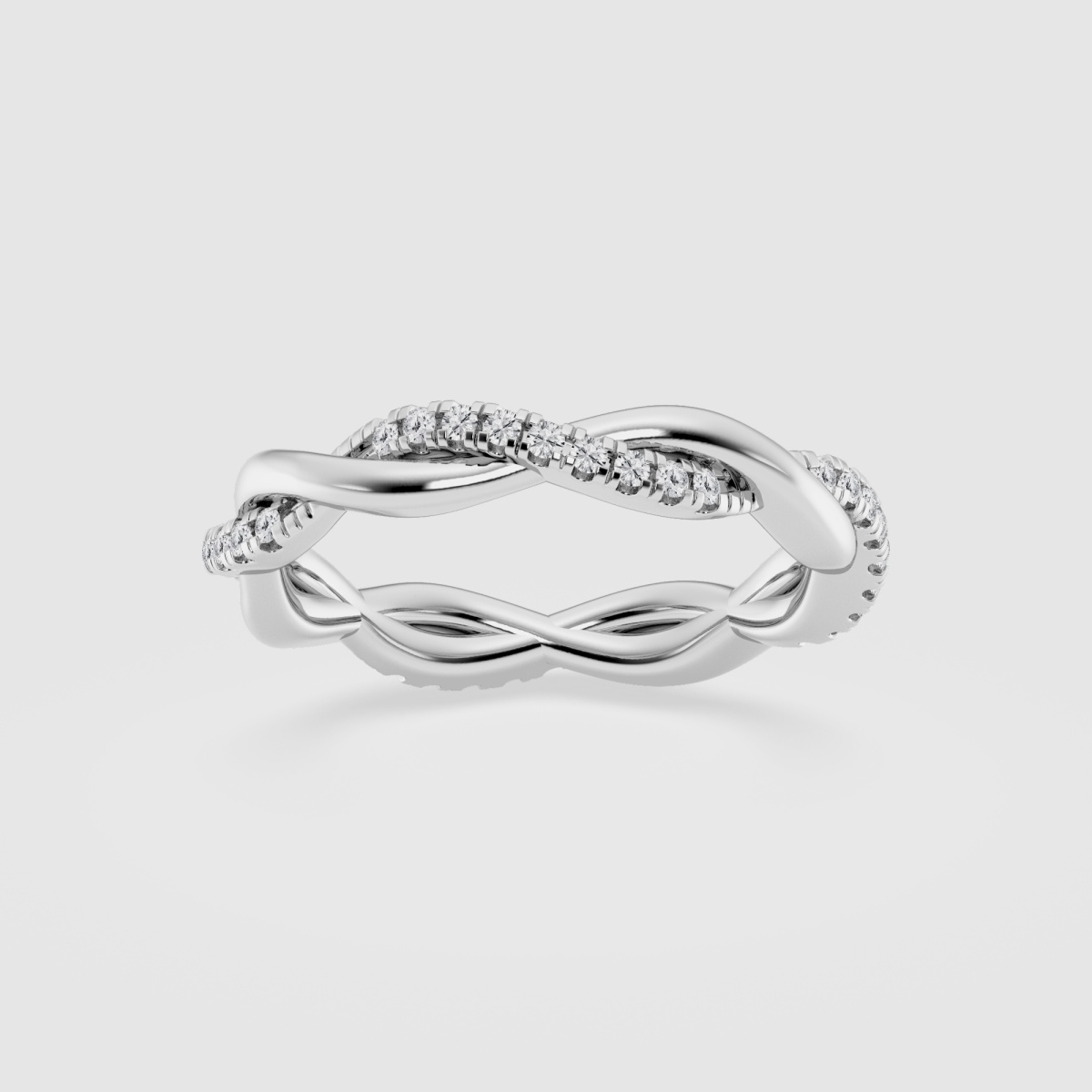 Natural Diamond | 1/4 ctw Round Petite Twist Eternity Band