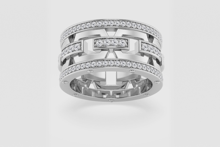 Natural Diamond | 1 1/3 ctw Round Modern Mariner Eternity Band