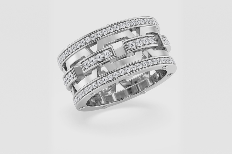 Natural Diamond | 1 1/3 ctw Round Modern Mariner Eternity Band