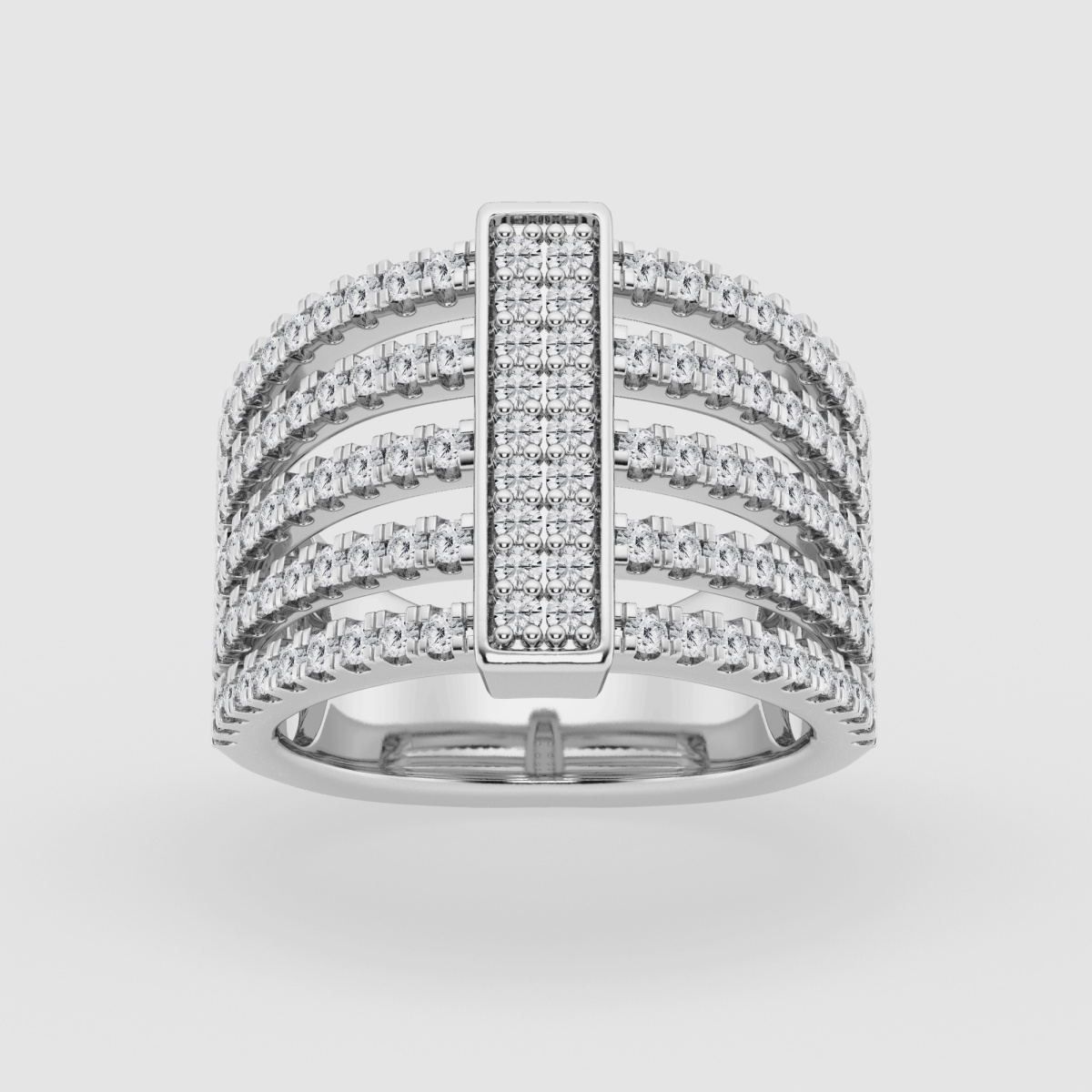 Natural Diamond | 1 1/8 ctw Round Multirow Fashion Band