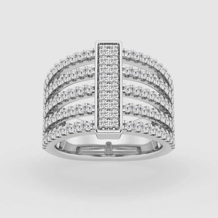 Natural Diamond | 1 1/8 ctw Round Multirow Fashion Band