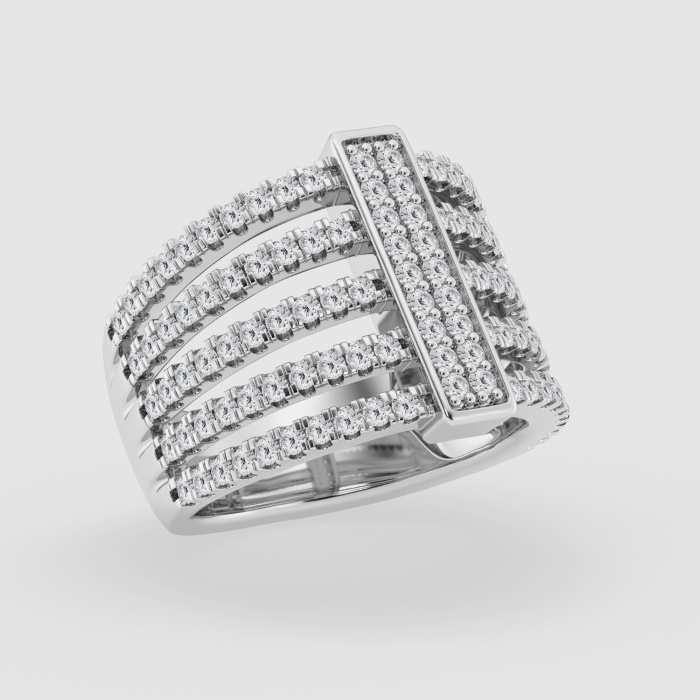 Natural Diamond | 1 1/8 ctw Round Multirow Fashion Band