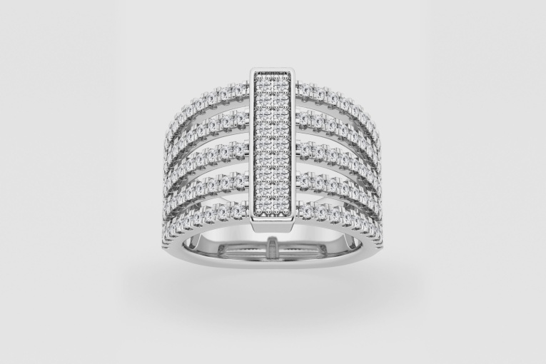 Natural Diamond | 1 1/8 ctw Round Multirow Fashion Band