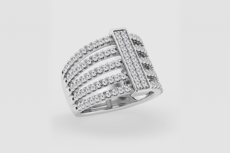 Natural Diamond | 1 1/8 ctw Round Multirow Fashion Band