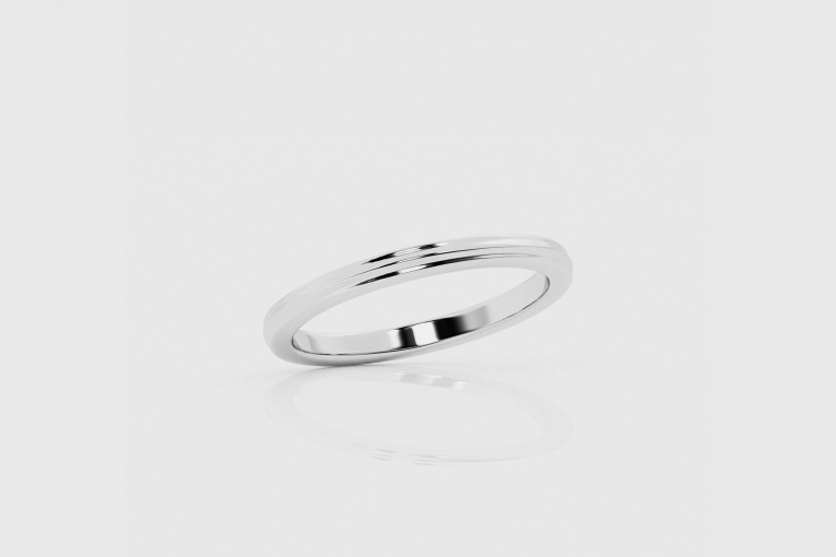 2mm Beveled Wedding Band