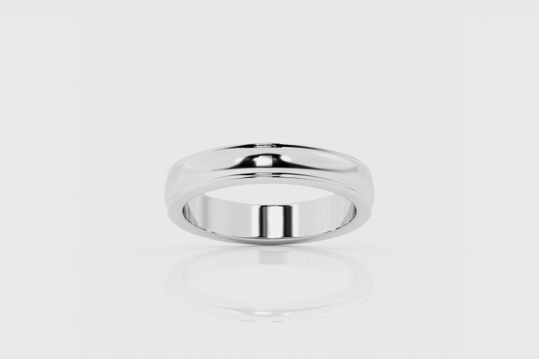 4mm Beveled Wedding Band