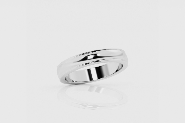 4mm Beveled Wedding Band