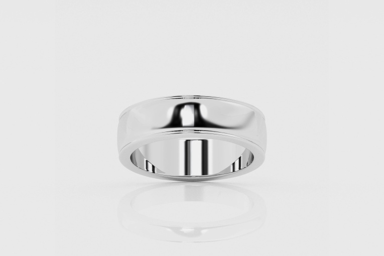 6mm Beveled Wedding Band