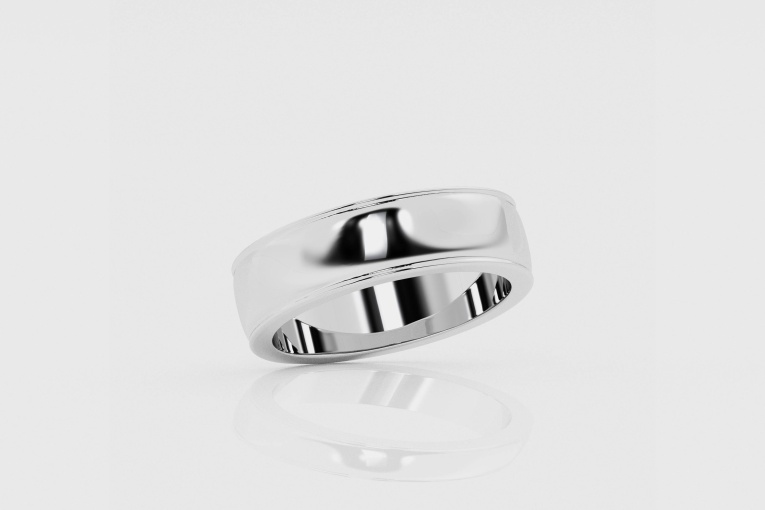 6mm Beveled Wedding Band