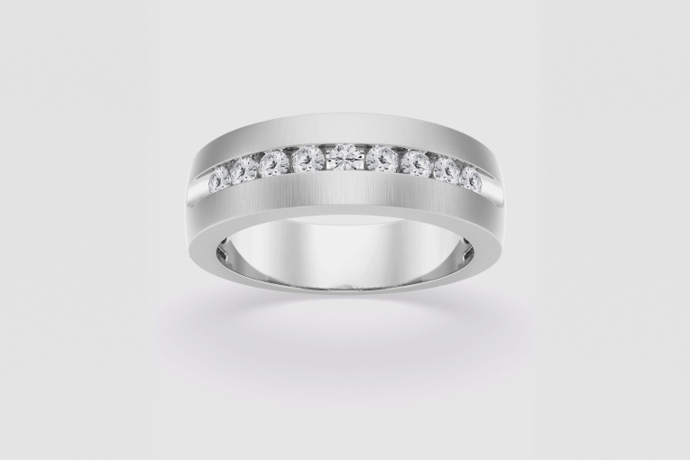 Natural Diamond | 1/2 ctw Round Nine-Stone Wedding Band