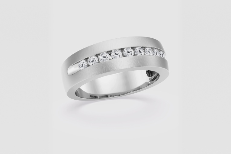 Natural Diamond | 1/2 ctw Round Nine-Stone Wedding Band