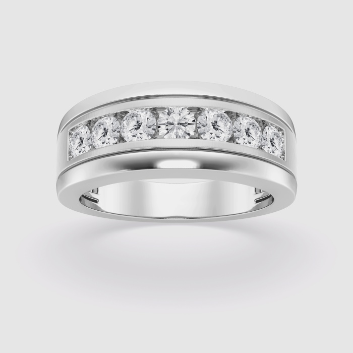 Natural Diamond | 1 ctw Round Seven-Stone Wedding Band