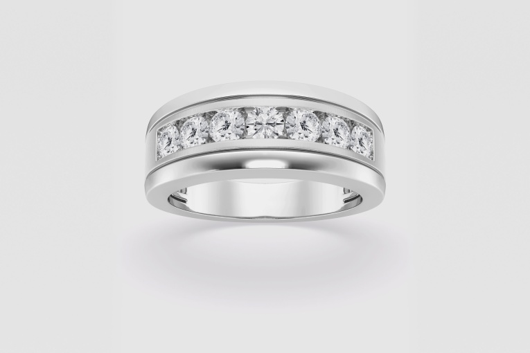 Natural Diamond | 1 ctw Round Seven-Stone Wedding Band