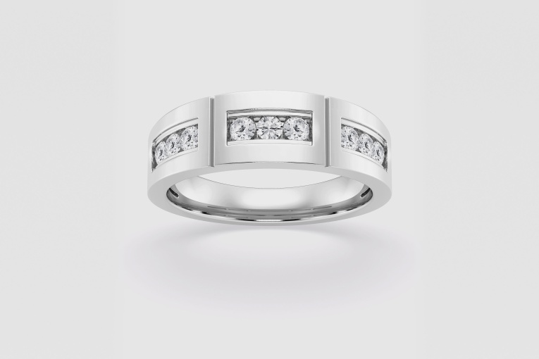 Natural Diamond | 1/2 ctw Round Channel Set Wedding Band