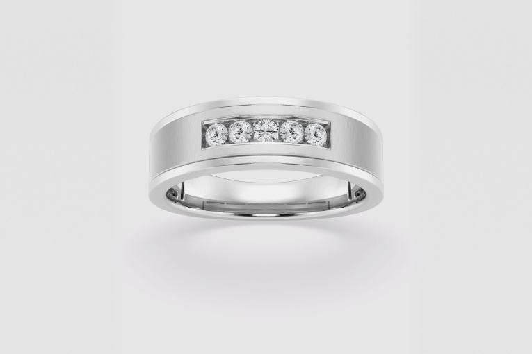 Natural Diamond | 1/4 ctw Round Five-Stone Wedding Band