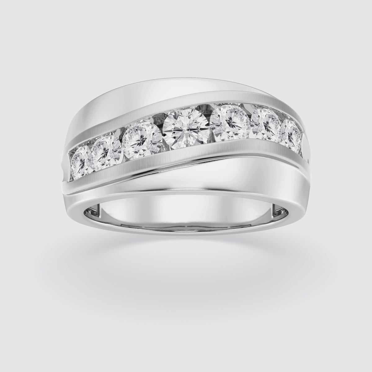 Natural Diamond | 1 1/2 ctw Round Seven-Stone Wedding Band