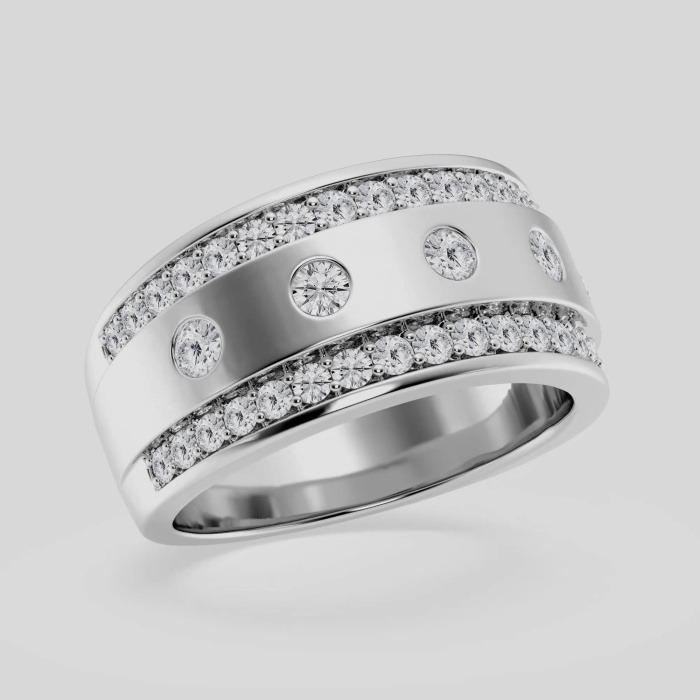 Natural Diamond | 1 1/4 ctw Round Men\'s Floating Wedding Band