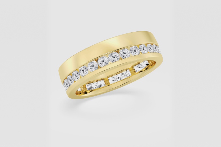 Natural Diamond | 2 ctw Round Assymetrical Eternity Band