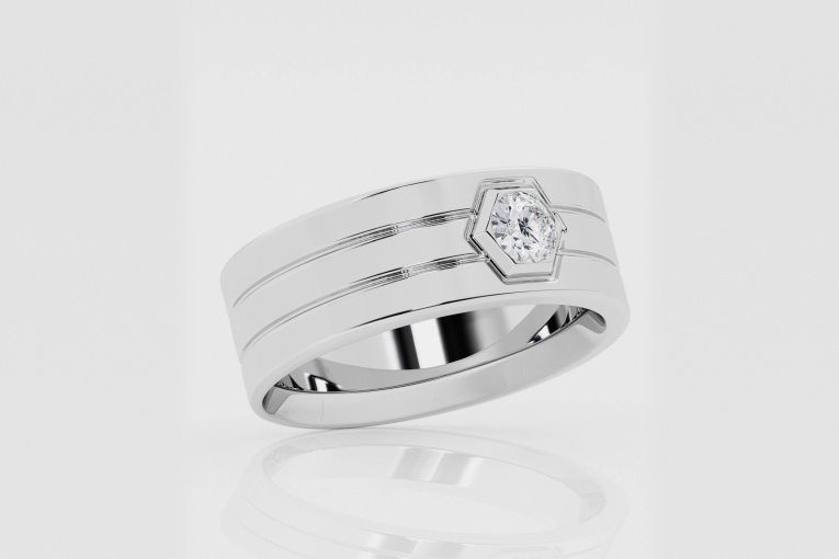 Natural Diamond | 1/2 ctw Round Men\'s Solitaire Engagement Ring