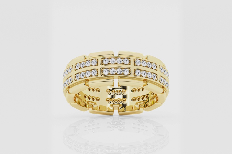 Natural Diamond | 1 ctw Round Modern Double Row Eternity Band