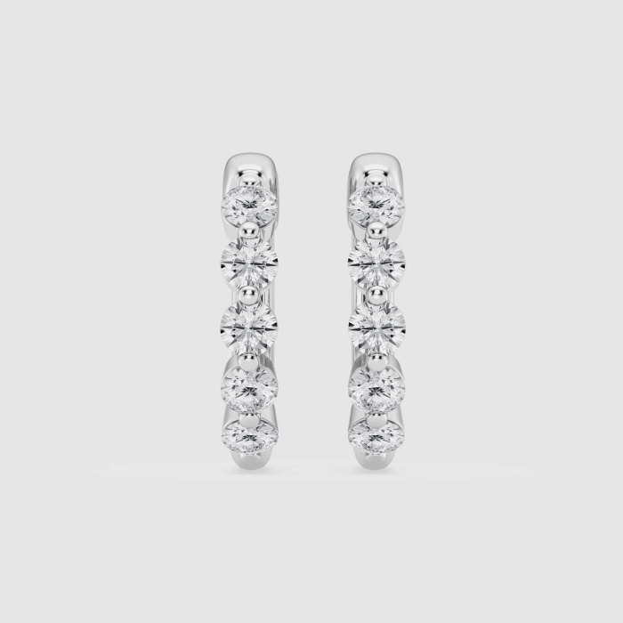 Natural Diamond | 7/8 ctw Round Floating Hoop Earrings