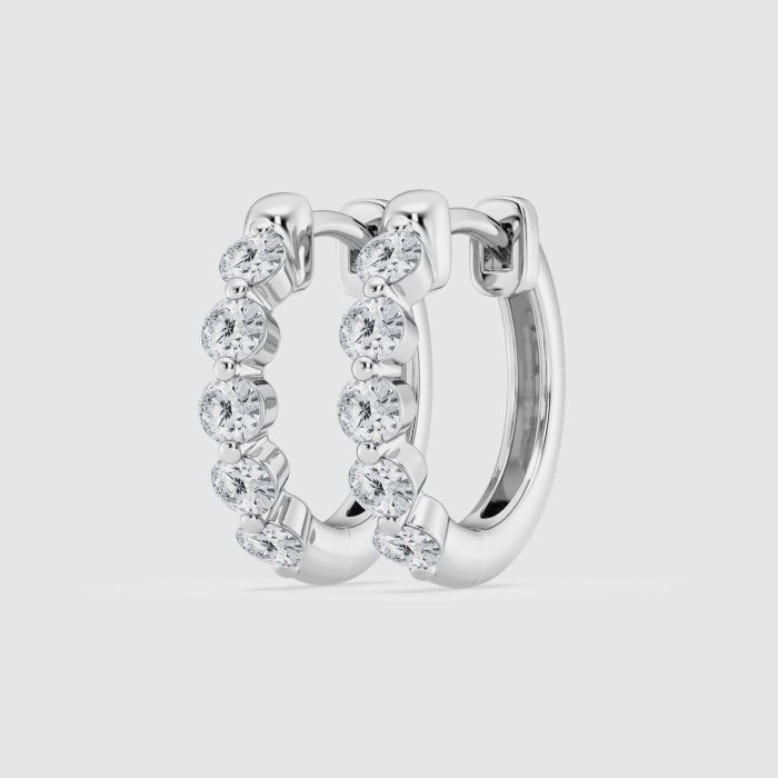 Natural Diamond | 7/8 ctw Round Floating Hoop Earrings