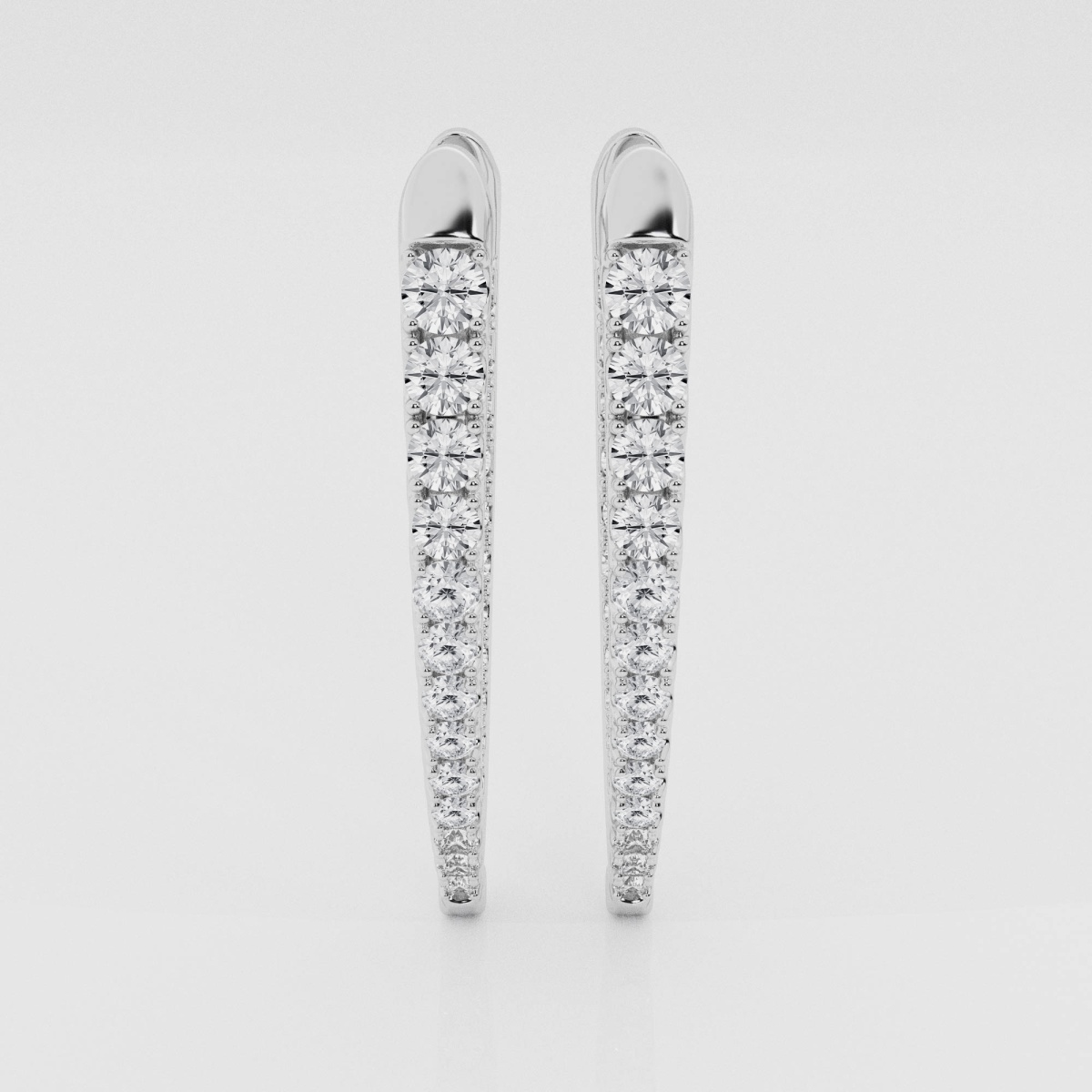 Natural Diamond | 2 7/8 ctw Round Graduated Inside-Out Hoop Earrings