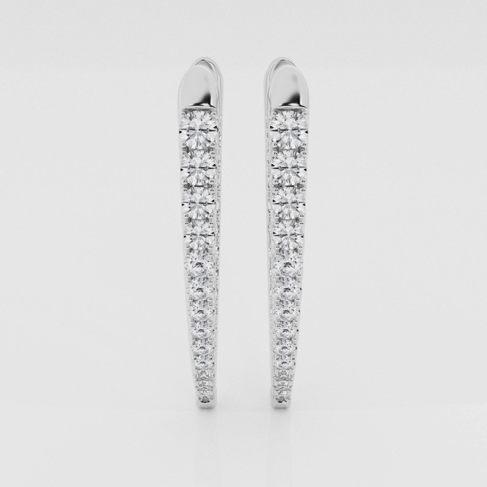 Natural Diamond | 2 7/8 ctw Round Graduated Inside-Out Hoop Earrings