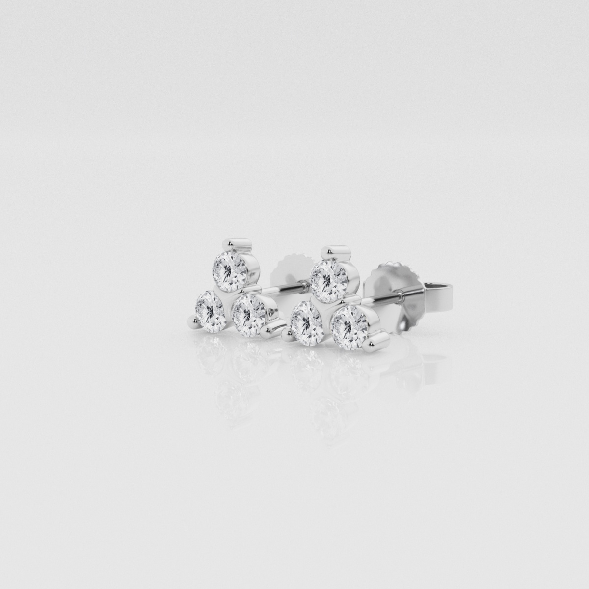 Natural Diamond | 1/2 ctw Round Triple Dot Stud Earrings