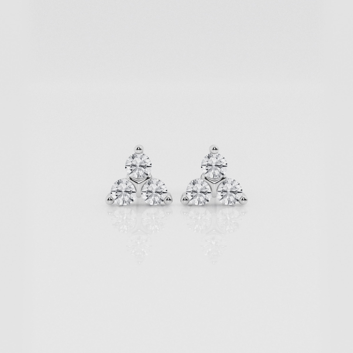 Natural Diamond | 1/2 ctw Round Triple Dot Stud Earrings