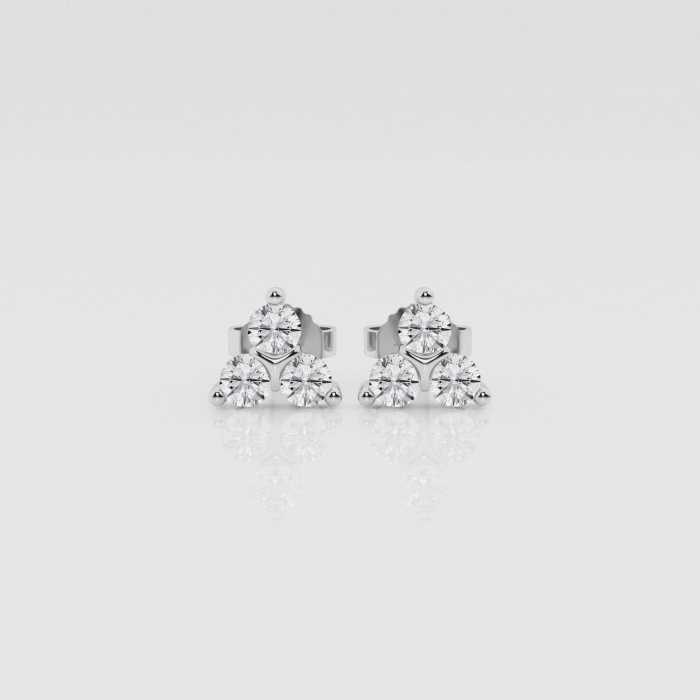 Natural Diamond | 1/2 ctw Round Triple Dot Stud Earrings