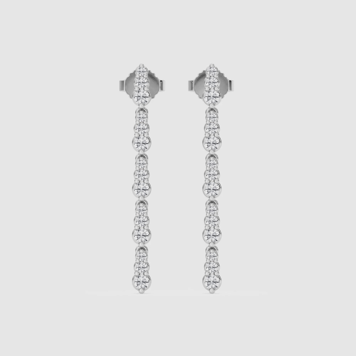 Natural Diamond | 1/2 ctw Round Graduated Dangle Earrings