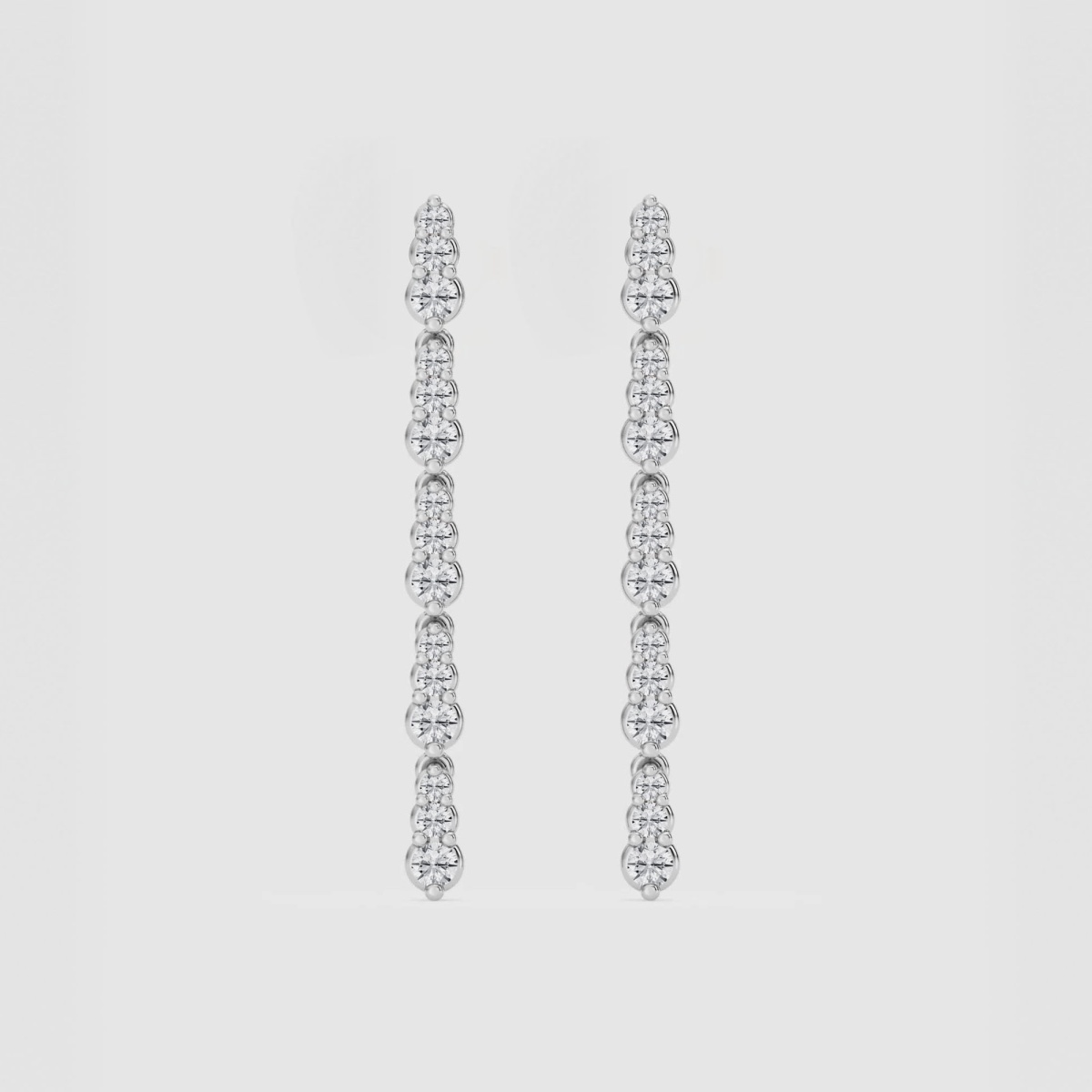 Natural Diamond | 1/2 ctw Round Graduated Dangle Earrings