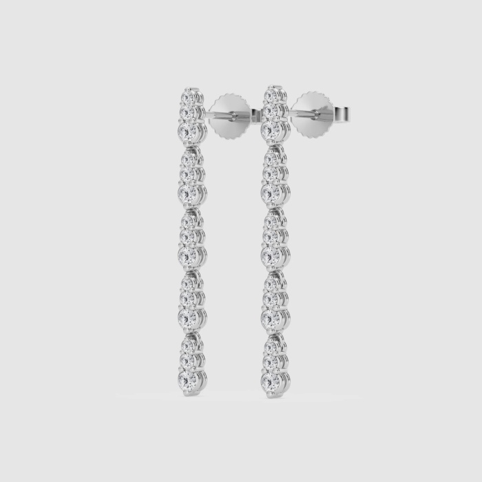 Natural Diamond | 1/2 ctw Round Graduated Dangle Earrings