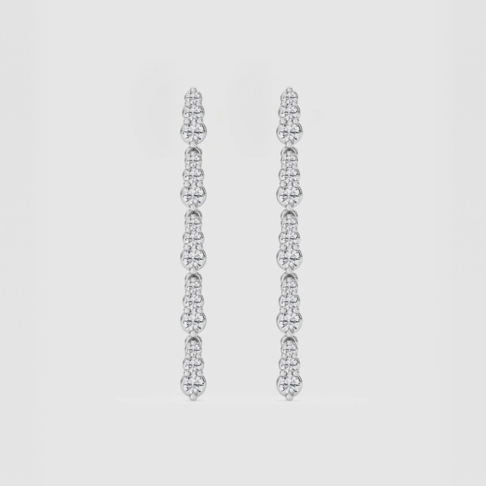 Natural Diamond | 1/2 ctw Round Graduated Dangle Earrings