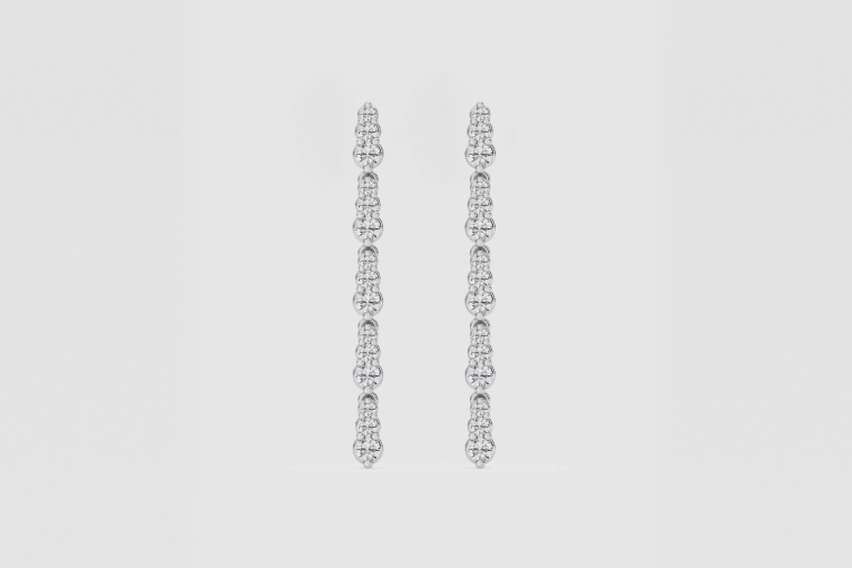 Natural Diamond | 1/2 ctw Round Graduated Dangle Earrings