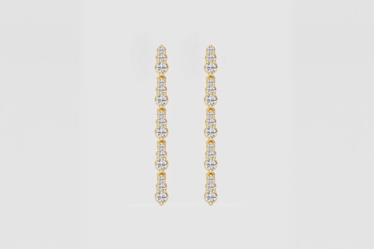 Natural Diamond | 1/2 ctw Round Graduated Dangle Earrings