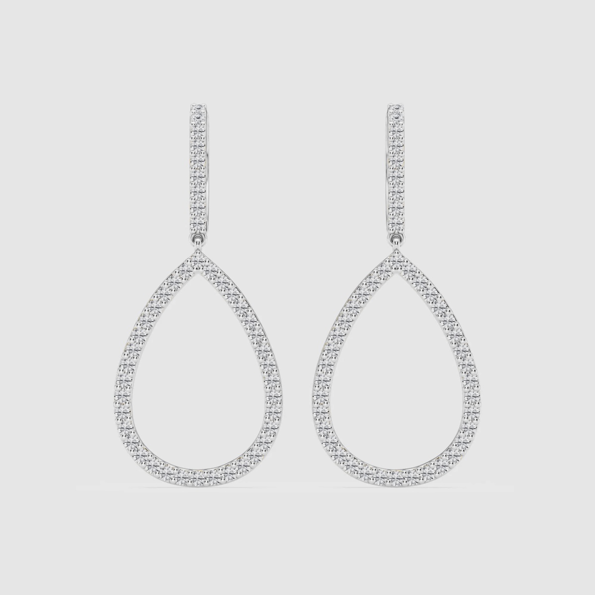 Natural Diamond | 1/2 ctw Round Teardrop Drop Earrings