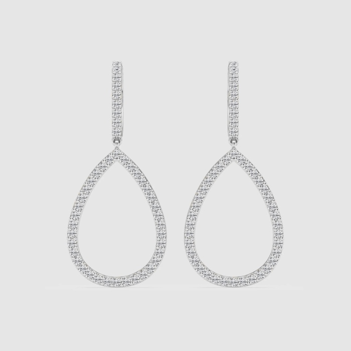 Natural Diamond | 1/2 ctw Round Teardrop Drop Earrings