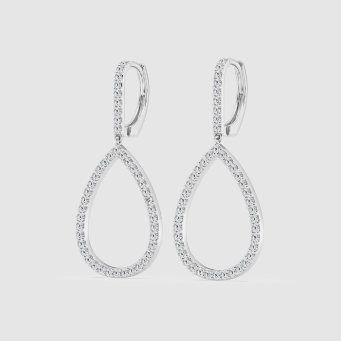 Natural Diamond | 1/2 ctw Round Teardrop Drop Earrings