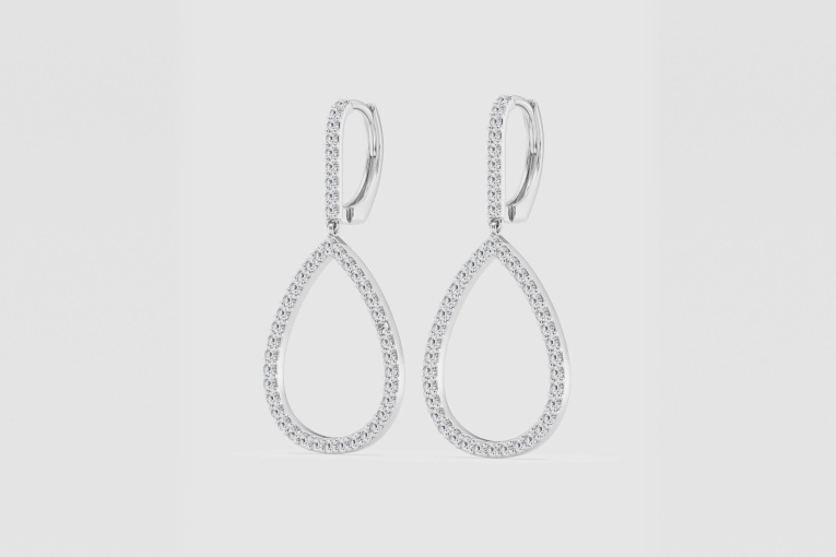 Natural Diamond | 1/2 ctw Round Teardrop Drop Earrings