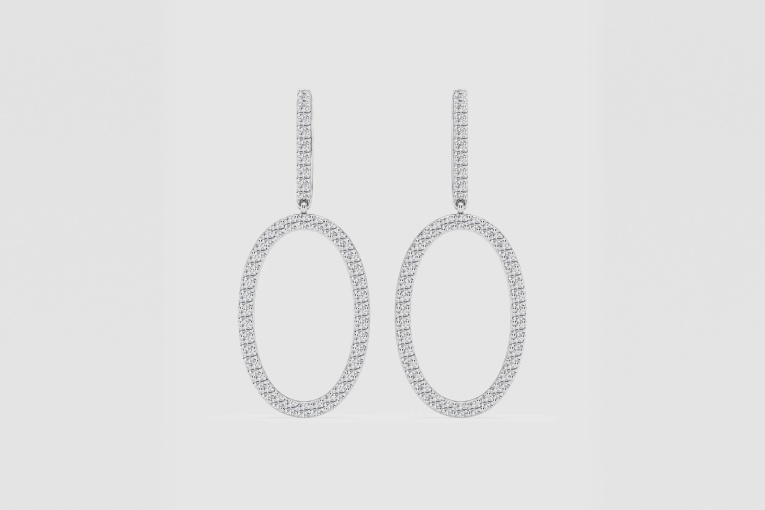 Natural Diamond | 1/2 ctw Round Open Drop Earrings