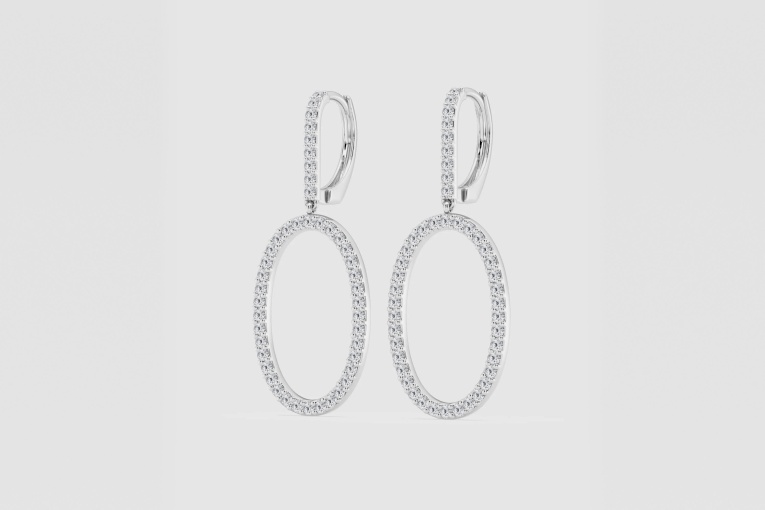 Natural Diamond | 1/2 ctw Round Open Drop Earrings