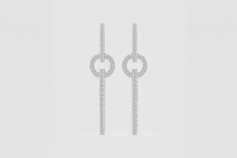 Natural Diamond | 1 ctw Round Twisted Drop Earrings
