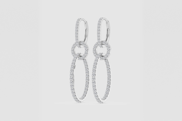 Natural Diamond | 1 ctw Round Twisted Drop Earrings