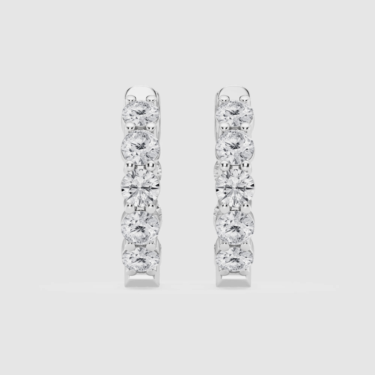 Natural Diamond | 2 ctw Round Inside-Out Hoop Earrings