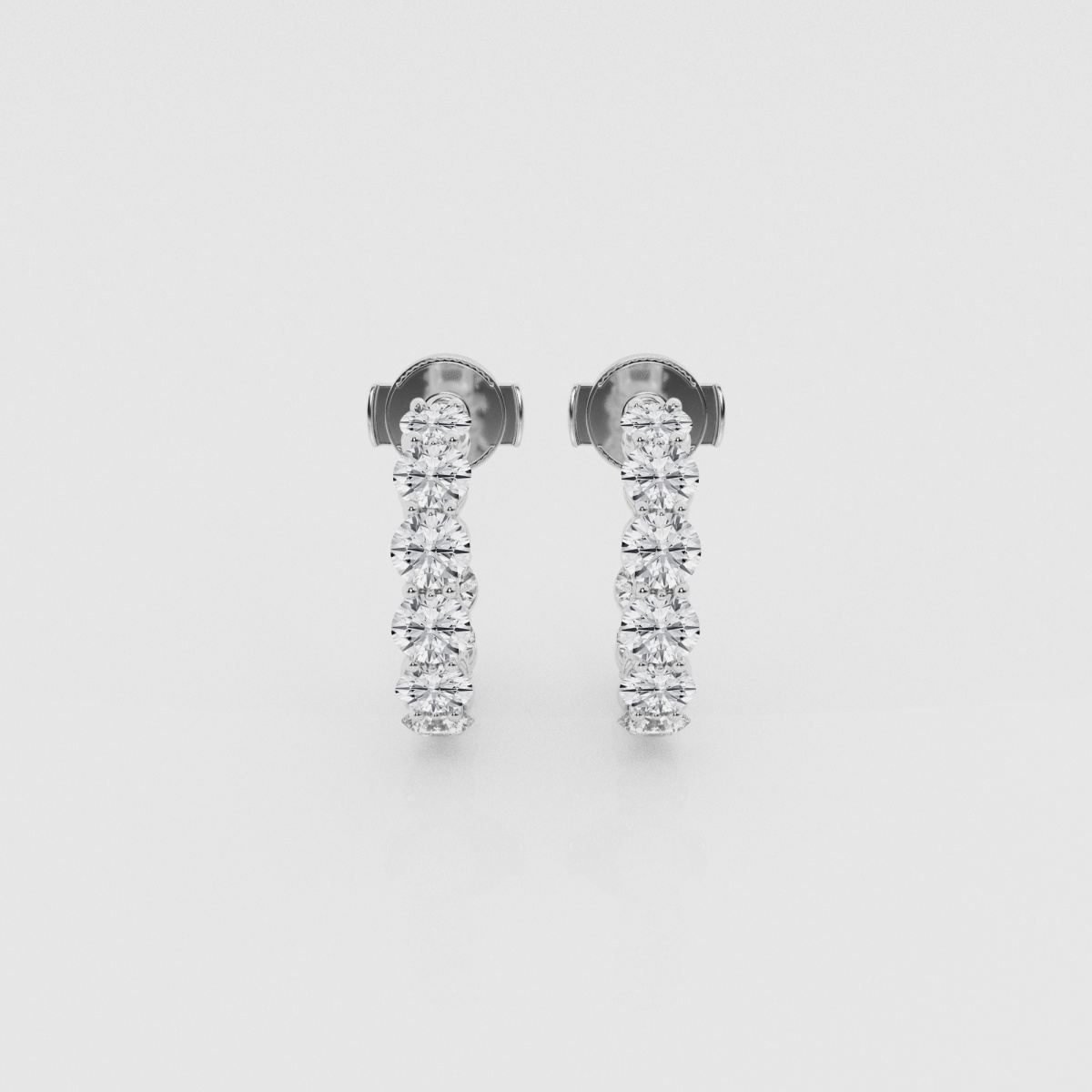 Natural Diamond | 2 ctw Round Post Hoop Earrings